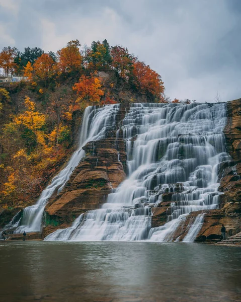 Ithaca Falls Autumn Color Ithaca New York — Stock Photo, Image