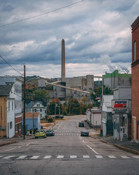 Oxford Avenue View Paper Mill Rumford Maine — Stock Photo, Image