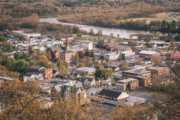 Une Ville Traversée Par Une Rivière Vue Sur Port Jervis — Photo