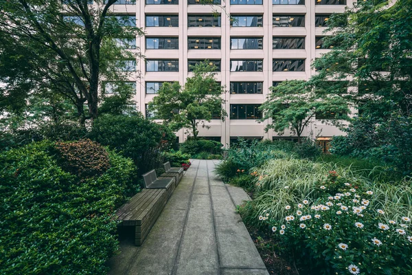 Tuin Aan Verhoogde Acre Het Financial District Manhattan New York — Stockfoto