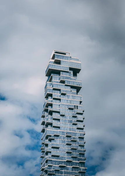 Bulutlu Bir Gökyüzü Olan Yüksek Bir Bina Tribeca Manhattan New — Stok fotoğraf