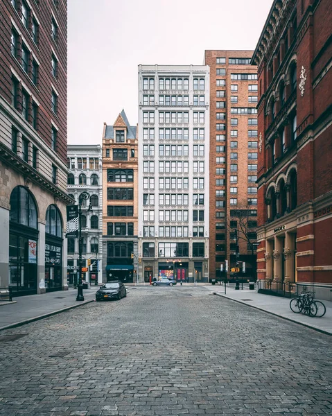 Bond Street Kullerstensgata Noho Manhattan New York — Stockfoto