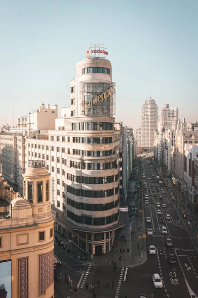 Budova Značkou Schweppes Gran Madridu Španělsko — Stock fotografie