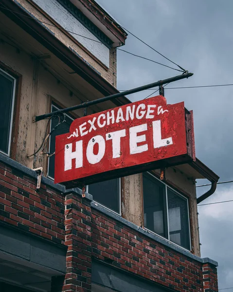 Wymiana Hotel Znak Saugerties Hudson Valley Nowy Jork — Zdjęcie stockowe