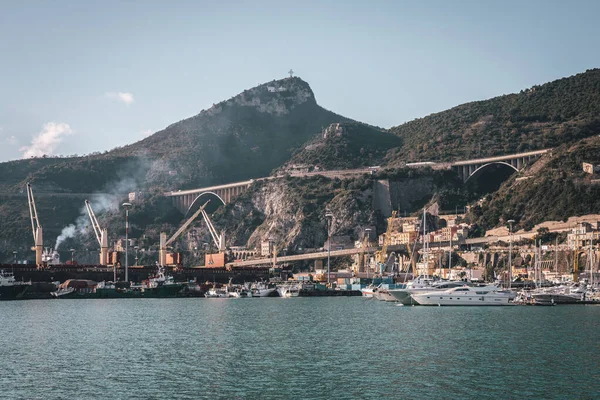 Haven Bergen Salerno Campanië Italië — Stockfoto