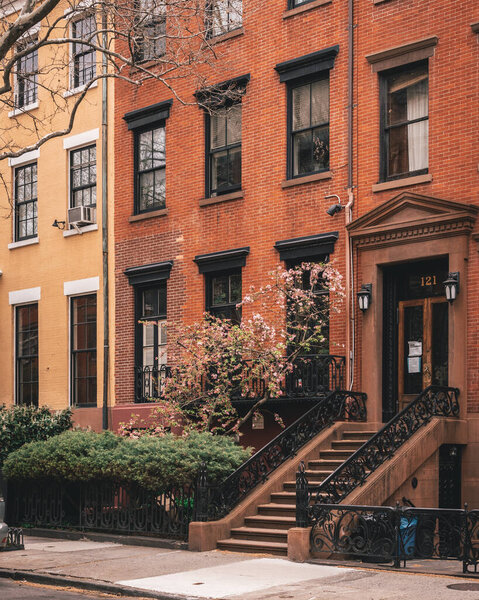 Brick residential buildings in the West Village, Manhattan, New York City