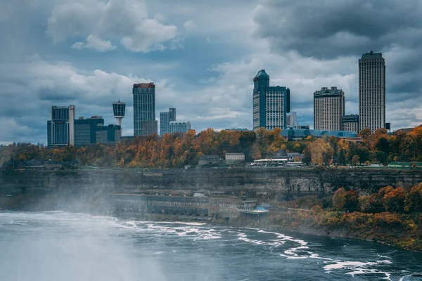 Kilátás Épületek Niagara Vízesés Ontario New York Ból — Stock Fotó