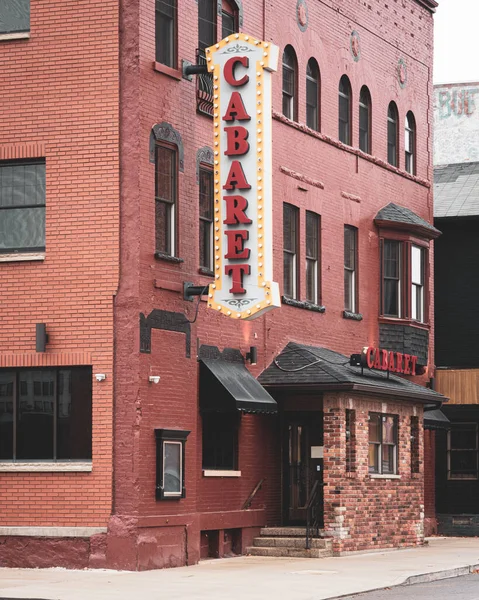 Kabaréskylt Centrala Buffalo New York — Stockfoto