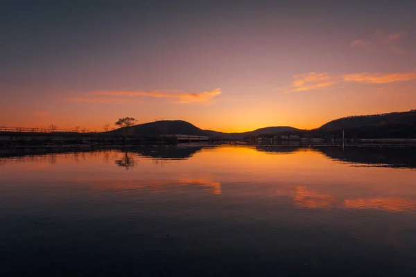 Coucher Soleil Sur Annsville Creek Annsville Preserve Park Peekskill Hudson — Photo