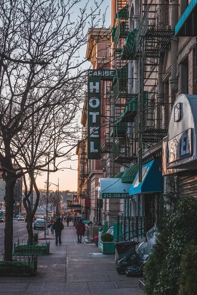 Hotel Caribe Skylt Hamilton Heights Manhattan New York — Stockfoto