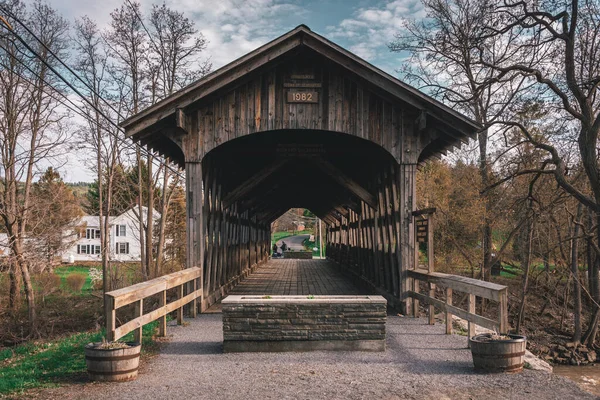 Fox Creek Täckt Bro Schoharie New York — Stockfoto