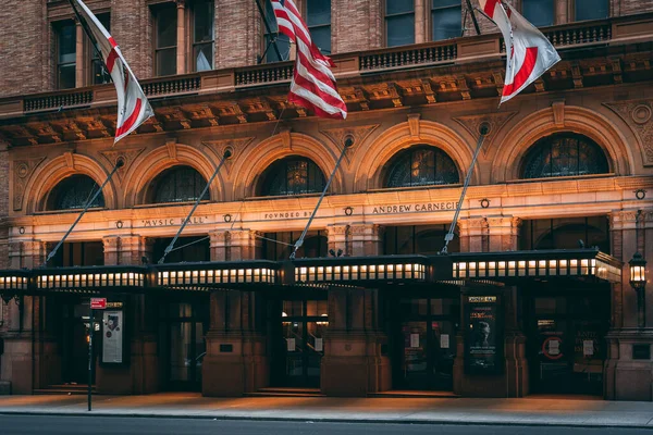 Carnegie Hall Architecture Midtown Manhattan Nueva York — Foto de Stock