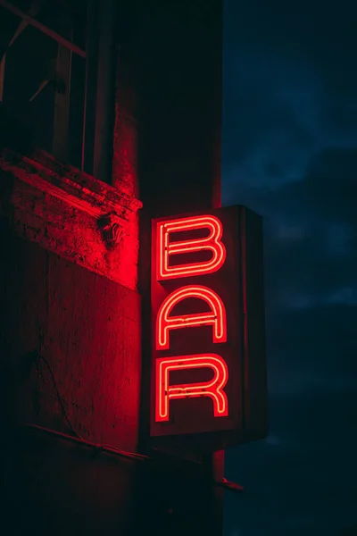 Bar Neon Skylt Williamsburg Brooklyn — Stockfoto