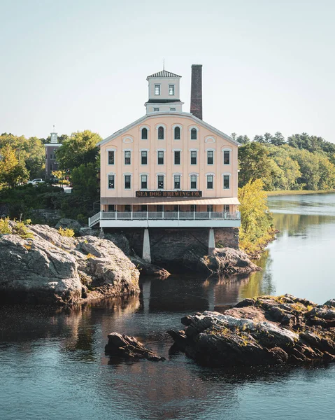 Byggnad Stenig Topsham Maine — Stockfoto