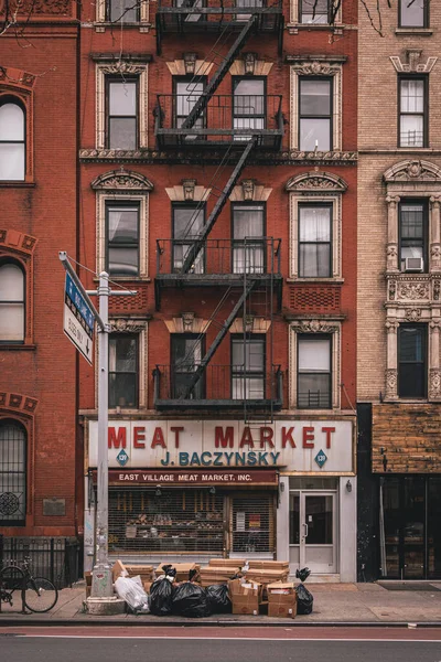 Húspiaci Tábla East Village Manhattan New York City — Stock Fotó
