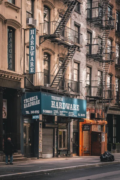 Sinal Hardware Tribeca Tribeca Manhattan Nova Iorque — Fotografia de Stock