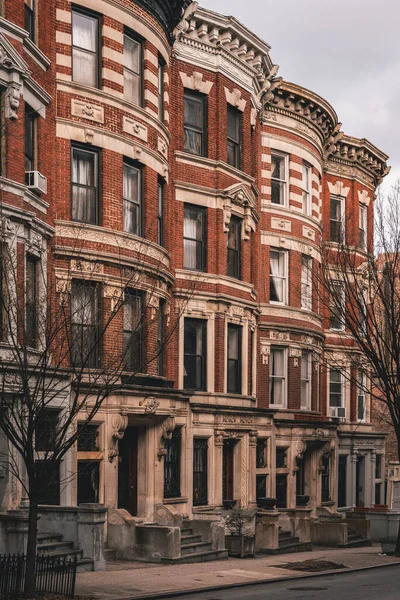 Історичні Житлові Будівлі Гарлемі Манхеттен Нью Йорк — стокове фото