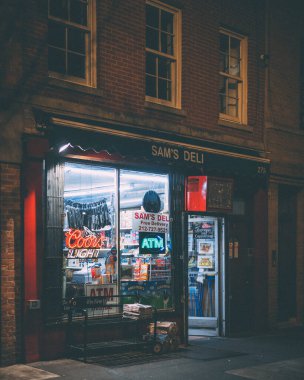 Geceleri Sams Deli, West Village, Manhattan, New York 'ta
