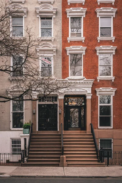 Будинки Вулиці Томпкінс Сквар Іст Віллідж Нью Йорк — стокове фото