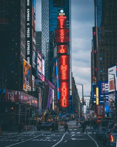 Καλώς Ήρθατε Στο Times Square Υπογράψει Στο Midtown Μανχάταν Νέα — Φωτογραφία Αρχείου