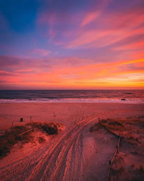 Praia Pôr Sol Smith Point Fire Island Nova Iorque — Fotografia de Stock