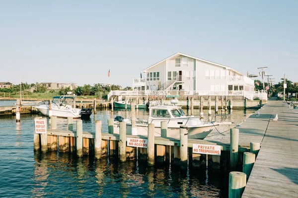 Boats Docked Harbor Kismet Fire Island New York — Stock Photo, Image