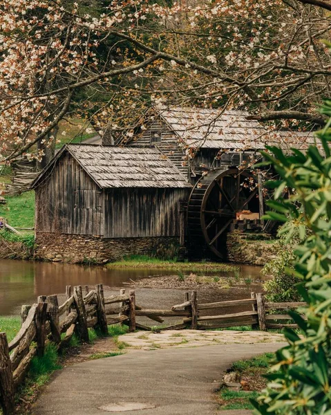 Mabry Mill Tidigt Våren Blue Ridge Parkway Virginia — Stockfoto