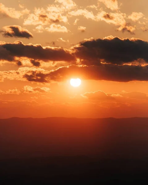 Zonsondergang Hemel Gezien Vanaf Blue Ridge Parkway Bij Buena Vista — Stockfoto