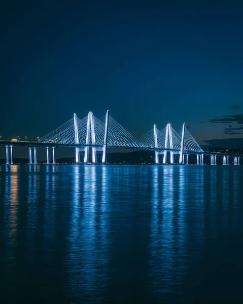 Міст Таппан Над Річкою Гудзон Вночі Таррітауні Штат Нью Йорк — стокове фото
