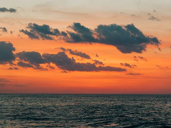 Puesta Sol Sobre Océano Atlántico Montauk Point State Park Los — Foto de Stock