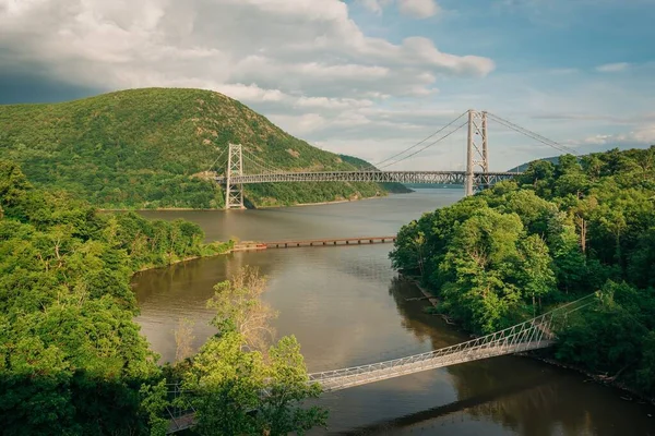 Widok Most Bear Mountain Rzekę Hudson Hudson Valley Nowy Jork — Zdjęcie stockowe