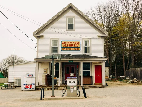 Northern Bay Market Penobscot Maine Eski Bir Dükkan Benzin Istasyonu — Stok fotoğraf