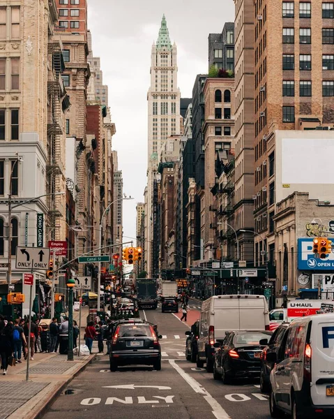 Straatscène Het Kruispunt Van Broadway Canal Street Soho Manhattan New — Stockfoto