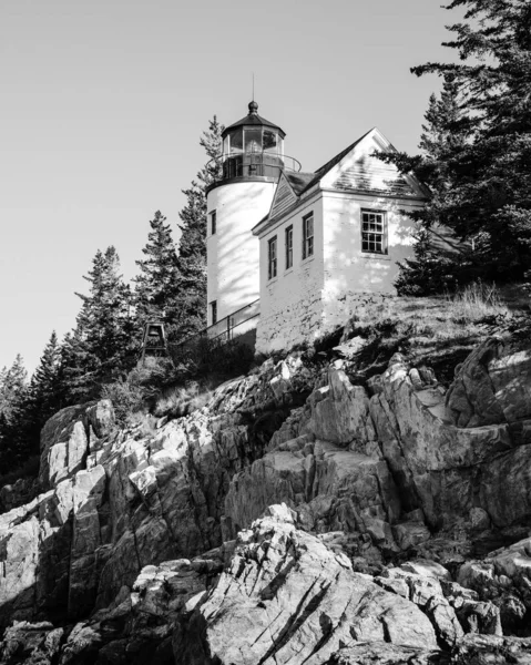 Faro Bass Harbor Parque Nacional Acadia Maine —  Fotos de Stock