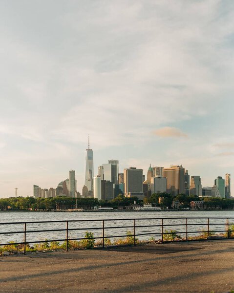 View of the Manhattan skyline from Red Hook, Brooklyn, New York