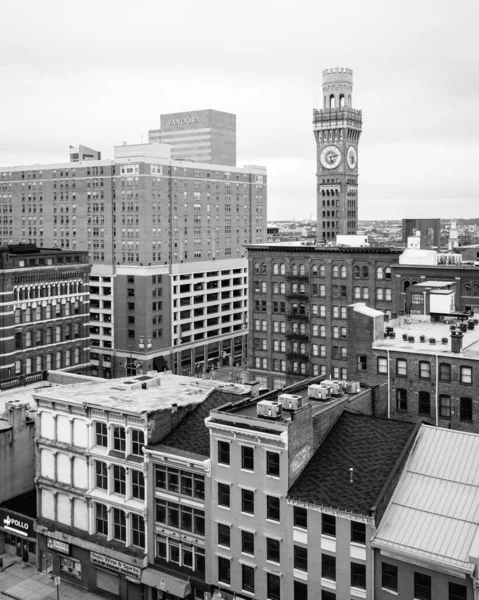 Widok Wieżę Bromo Seltzer Centrum Baltimore Maryland — Zdjęcie stockowe