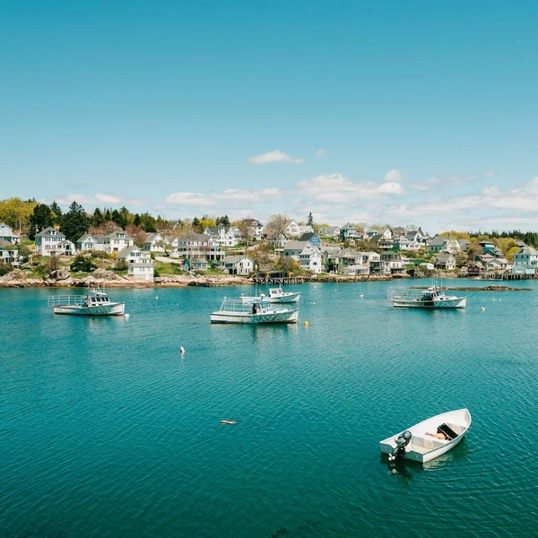 Boten Haven Van Het Vissersdorp Stonington Deer Isle Maine — Stockfoto