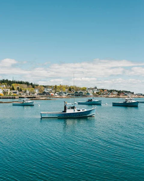 Barcos Porto Vila Piscatória Stonington Ilha Dos Veados Maine — Fotografia de Stock