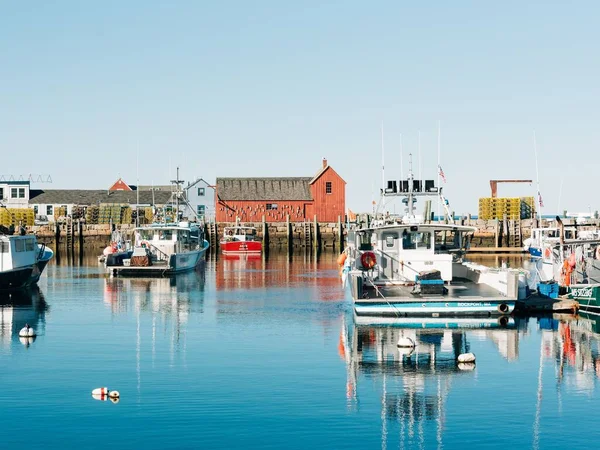 Barcos Agua Motivo Número Rockport Massachusetts — Foto de Stock