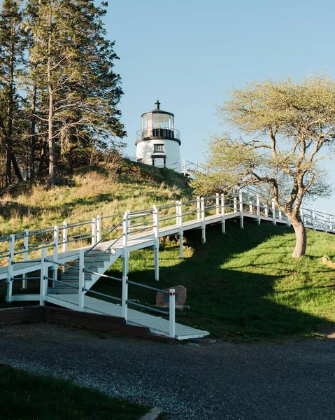 Uilen Hoofd Vuurtoren Nabij Rockland Maine — Stockfoto