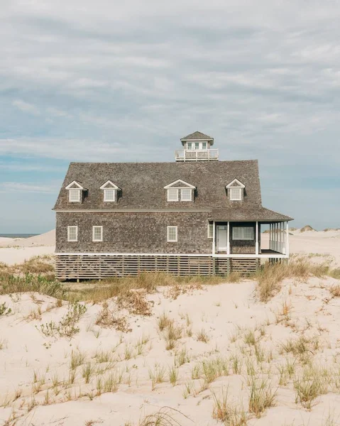 Oregon Inlet Estación Salvamento Con Dunas Arena Outer Banks Carolina — Foto de Stock