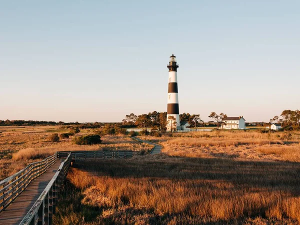 Bodie Island Lighthouse Marsh Boardwalk Trail Outer Banks Carolina Del — Foto de Stock