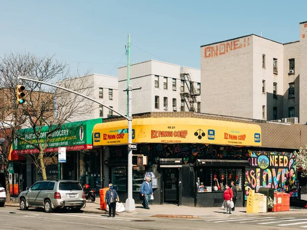 Kolorowe Znaki Sunnyside Queens Nowy Jork — Zdjęcie stockowe