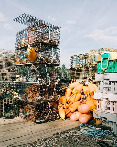 Gabbie Aragoste Port Clyde Saint George Maine — Foto Stock