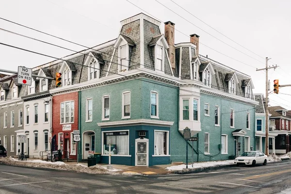 Casas Pintadas Colores Chambersburg Pennsylvania — Foto de Stock