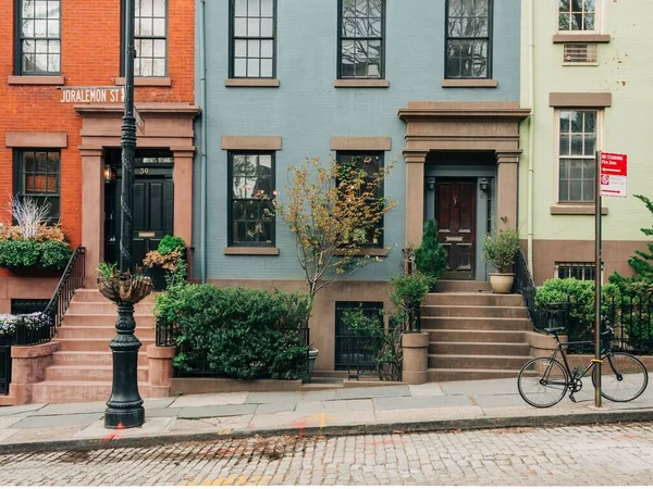 Brick Houses Joralemon Street Brooklyn Heights Brooklyn Nova Iorque — Fotografia de Stock