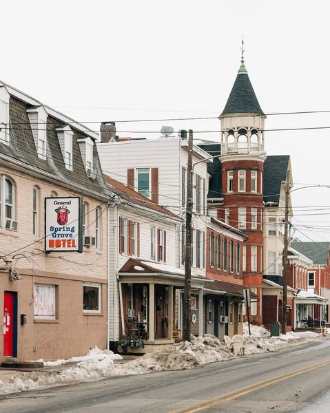 Buildings Downtown Spring Grove York County Pennsylvania — Stock Photo, Image