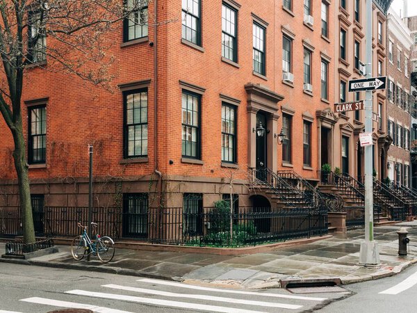 Brick residential buildings in Brooklyn Heights, Brooklyn, New York City