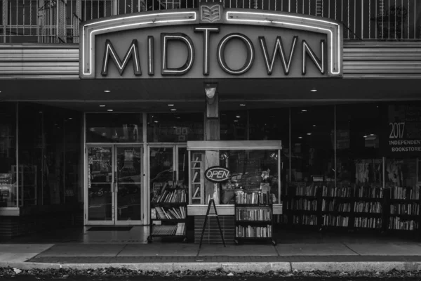 Midtown Scholar Bookstore Neon Sign Midtown Harrisburg Pennsylvania — Stock fotografie