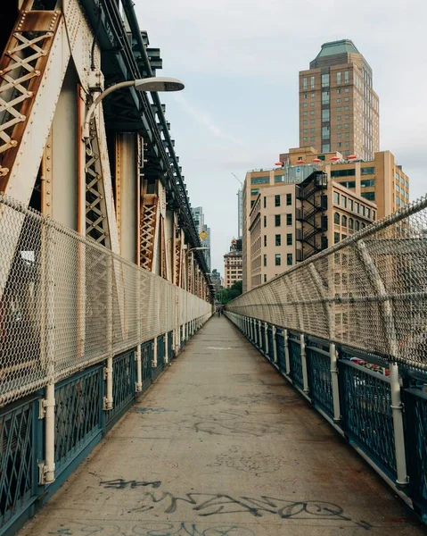Passarela Pedonal Ponte Manhattan Nova York — Fotografia de Stock